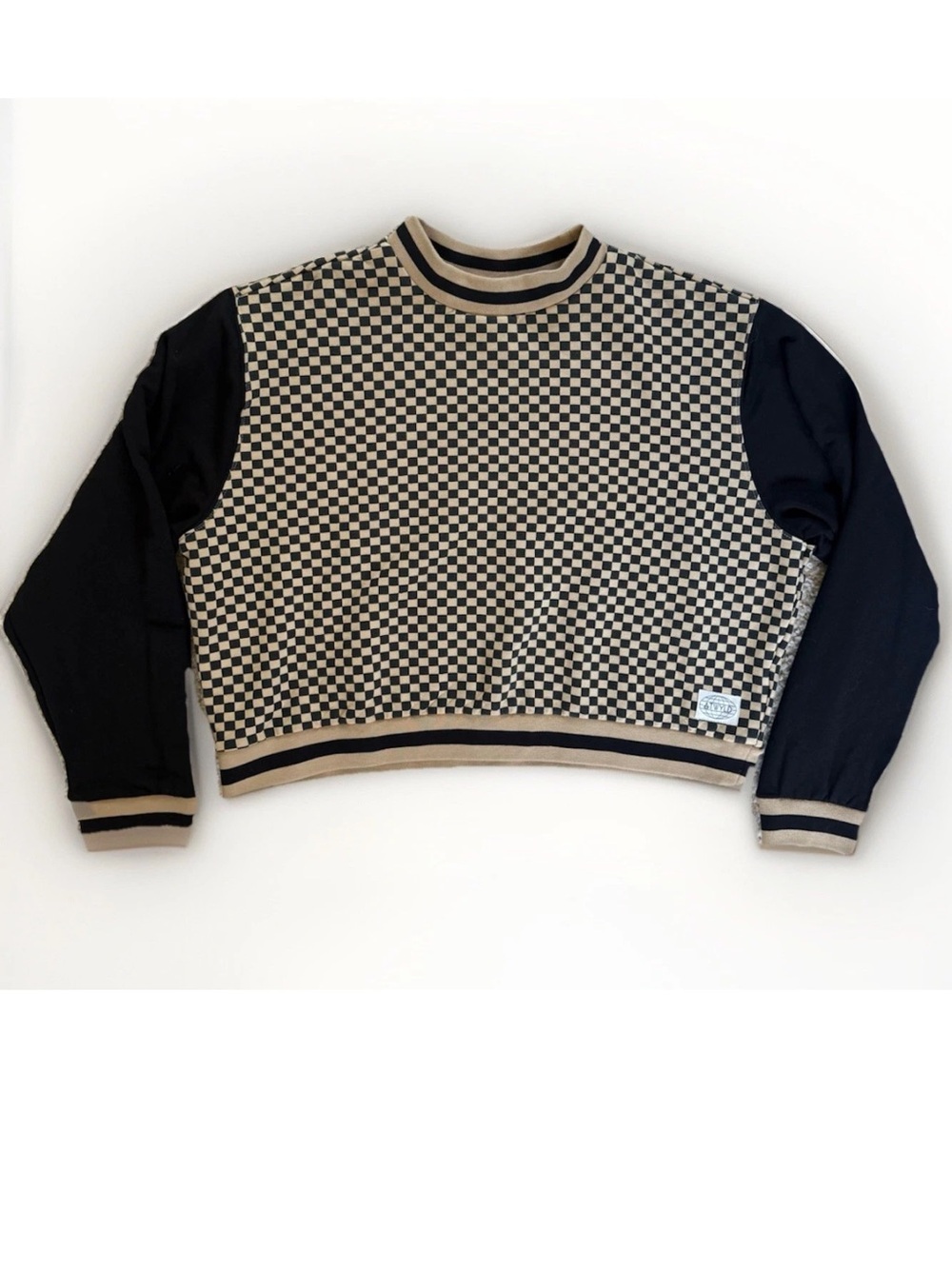 Atwyld Moto Lifestyle Checkpoint Crew Sweatshirt Modal Black Tan Women's XXL - Picture 7 of 10